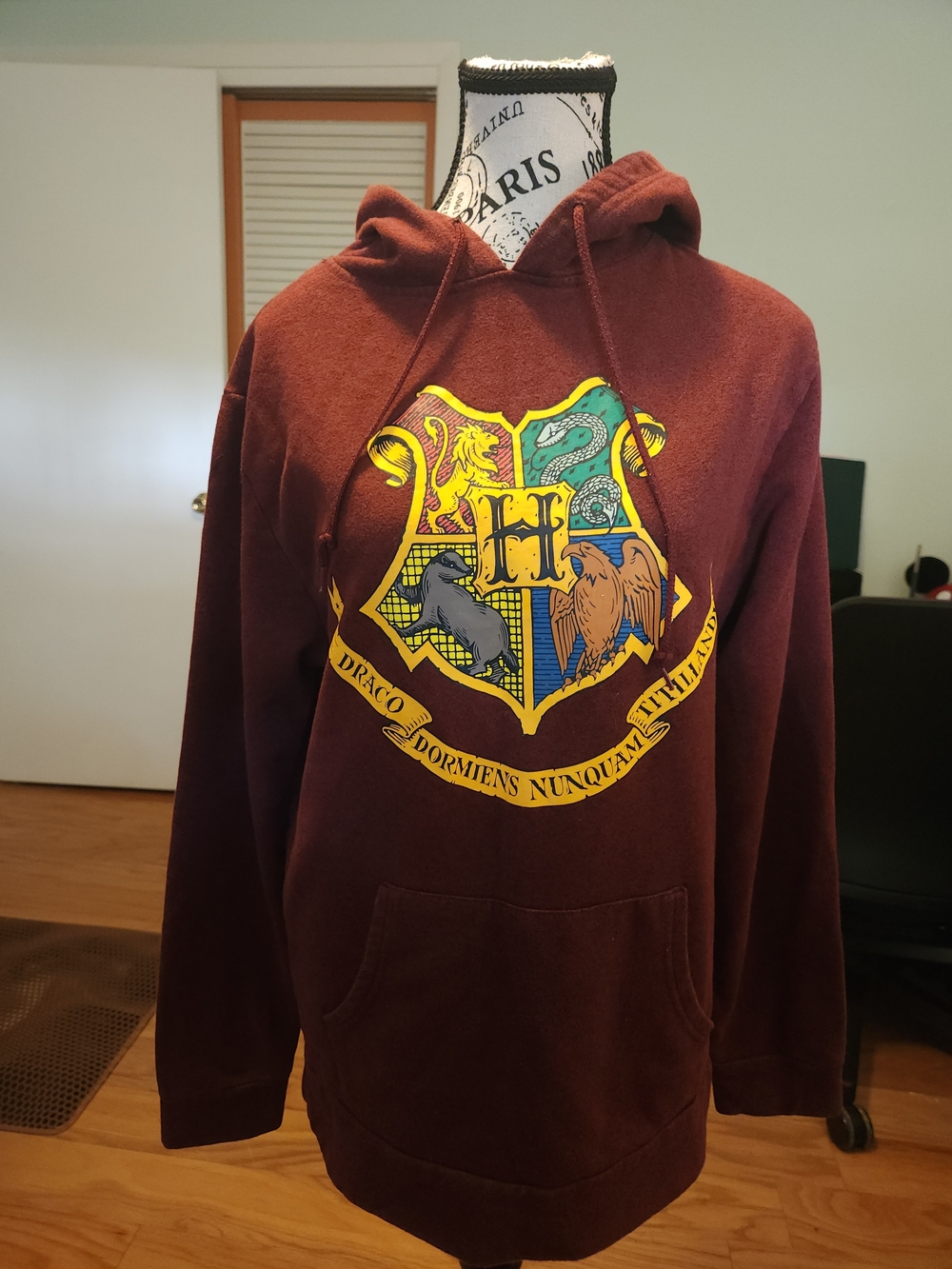 Harry Potter Maroon Hoodie with Hogwarts Crest